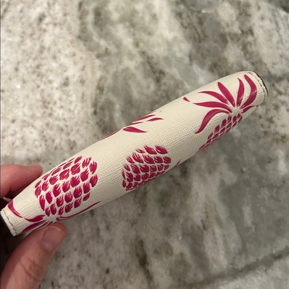 Kate Spade Cream and Pink Pineapple mini wallet change purse like new so cute - Picture 5 of 5